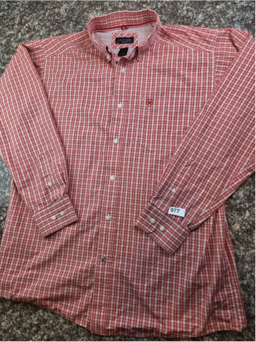 Ariat Pro Series Roscoe Long Sleeve Shirt Red Plaid Men's Large Excellent #977
